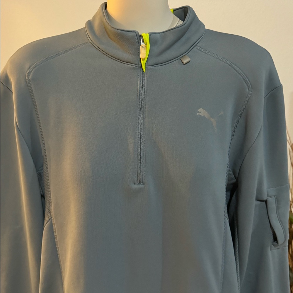 Puma Gray Men's Running Performance Jacket Size Large Long Sleeve Reflective - Picture 2 of 10